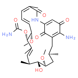 ChemSpider 2D Image | (8S,9S,12S,13R,14S,16R)-19-Amino-13-hydroxy-8,14-dimethoxy-4,10,12,16-tetramethyl-3,20,22-trioxo-2-azabicyclo[16.3.1]docosa-1(21),4,6,10,18-pentaen-9-yl carbamate | C28H39N3O8