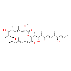 ChemSpider 2D Image | (3Z,5E,7R,8R,9S,10S,11R,13E,15E,17S,18R)-18-[(2S,3R,4S,6E,8S,9R,10E)-3,9-Dihydroxy-4,8-dimethyl-5-oxo-6,10-dodecadien-2-yl]-8,10-dihydroxy-3,17-dimethoxy-5,7,9,11,13-pentamethyloxacyclooctadeca-3,5,13
,15-tetraen-2-one | C38H60O9
