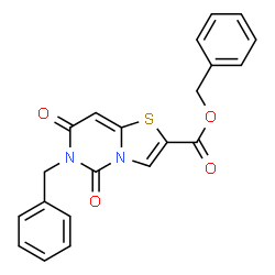 ChemSpider 2D Image | Benzyl 6-benzyl-5,7-dioxo-6,7-dihydro-5H-[1,3]thiazolo[3,2-c]pyrimidine-2-carboxylate | C21H16N2O4S