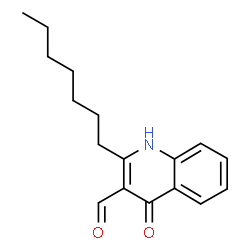 ChemSpider 2D Image | 2-Heptyl-4-oxo-1,4-dihydro-3-quinolinecarbaldehyde | C17H21NO2