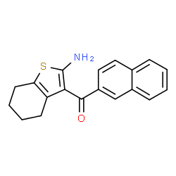 ChemSpider 2D Image | (2-Amino-4,5,6,7-tetrahydro-1-benzothiophen-3-yl)(2-naphthyl)methanone | C19H17NOS