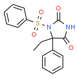 ChemSpider 2D Image | 5-Ethyl-5-phenyl-1-(phenylsulfonyl)-2,4-imidazolidinedione | C17H16N2O4S