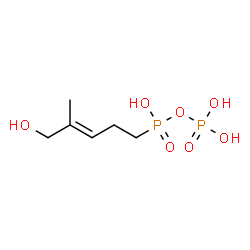 ChemSpider 2D Image | [(E)-4-Methyl-5-Oxidanyl-Pent-3-Enyl]-Phosphonooxy-Phosphinic Acid | C6H14O7P2