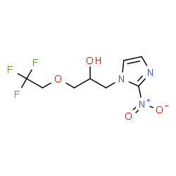 ChemSpider 2D Image | 1-(2-Nitro-1H-imidazol-1-yl)-3-(2,2,2-trifluoroethoxy)-2-propanol | C8H10F3N3O4