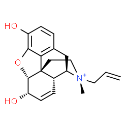 ChemSpider 2D Image | (5alpha,6alpha,17R)-17-Allyl-3,6-dihydroxy-17-methyl-7,8-didehydro-4,5-epoxymorphinan-17-ium | C20H24NO3