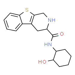 ChemSpider 2D Image | N-(2-Hydroxycyclohexyl)-1,2,3,4-tetrahydro[1]benzothieno[2,3-c]pyridine-3-carboxamide | C18H22N2O2S