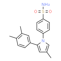ChemSpider 2D Image | 4-[2-(3,4-Dimethylphenyl)-4-methyl-1H-pyrrol-1-yl]benzenesulfonamide | C19H20N2O2S