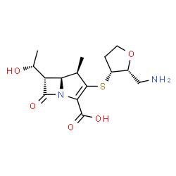 ChemSpider 2D Image | 1-Amino-2,5-anhydro-3-S-{(4R,5S,6S)-2-carboxy-6-[(1R)-1-hydroxyethyl]-4-methyl-7-oxo-1-azabicyclo[3.2.0]hept-2-en-3-yl}-1,4-dideoxy-3-thio-D-threo-pentitol | C15H22N2O5S