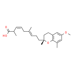 ChemSpider 2D Image | (3Z,6E)-9-[(2R)-6-Methoxy-2,8-dimethyl-3,4-dihydro-2H-chromen-2-yl]-2,6-dimethyl-3,6-nonadienoic acid | C23H32O4