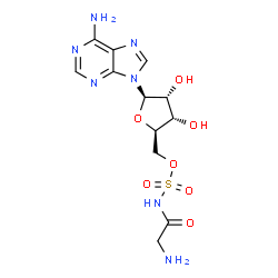 ChemSpider 2D Image | 5'-O-(Glycylsulfamoyl)adenosine | C12H17N7O7S