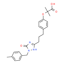 ChemSpider 2D Image | 2-methyl-2-[4-(3-{1-[(4-methylphenyl)methyl]-5-oxo-4H-1,2,4-triazol-3-yl}propyl)phenoxy]propanoic acid | C23H27N3O4