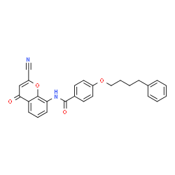 ChemSpider 2D Image | N-(2-Cyano-4-oxo-4H-chromen-8-yl)-4-(4-phenylbutoxy)benzamide | C27H22N2O4