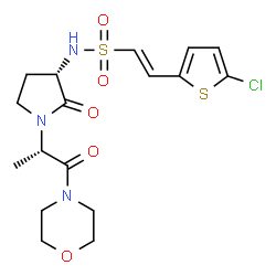 ChemSpider 2D Image | 2-(5-CHLORO-2-THIENYL)-N-{(3S)-1-[(1S)-1-METHYL-2-MORPHOLIN-4-YL-2-OXOETHYL]-2-OXOPYRROLIDIN-3-YL}ETHENESULFONAMIDE | C17H22ClN3O5S2