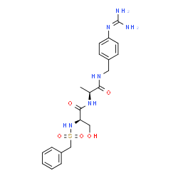 ChemSpider 2D Image | N-(Benzylsulfonyl)-D-seryl-N-{4-[(diaminomethylene)amino]benzyl}-L-alaninamide | C21H28N6O5S