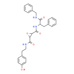 ChemSpider 2D Image | N-[1-(Benzylamino)-1-oxo-3-phenyl-2-propanyl]-N'-[2-(4-hydroxyphenyl)ethyl]-2,3-oxiranedicarboxamide | C28H29N3O5