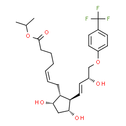 ChemSpider 2D Image | Isopropyl (5Z)-7-[(1R,2R,3R,5S)-3,5-dihydroxy-2-{(1E,3R)-3-hydroxy-4-[4-(trifluoromethyl)phenoxy]-1-buten-1-yl}cyclopentyl]-5-heptenoate | C26H35F3O6