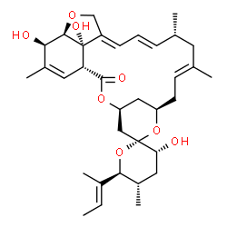 ChemSpider 2D Image | (1'R,2S,3R,4'S,5S,6S,8'R,10'E,13'R,14'E,16'E,20'R,21'R,24'S)-6-[(2E)-2-Buten-2-yl]-3,21',24'-trihydroxy-5,11',13',22'-tetramethyl-3,4,5,6-tetrahydro-2'H-spiro[pyran-2,6'-[3,7,19]trioxatetracyclo[15.6.
1.1~4,8~.0~20,24~]pentacosa[10,14,16,22]tetraen]-2'-one | C34H48O8