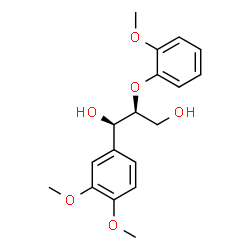ChemSpider 2D Image | (1R,2S)-1-(3,4-Dimethoxyphenyl)-2-(2-methoxyphenoxy)-1,3-propanediol | C18H22O6