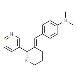 ChemSpider 2D Image | 4-[(E)-5,6-Dihydro-2,3'-bipyridin-3(4H)-ylidenemethyl]-N,N-dimethylaniline | C19H21N3