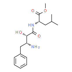 ChemSpider 2D Image | Methyl N-[(2S,3R)-3-amino-2-hydroxy-4-phenylbutanoyl]-L-leucinate | C17H26N2O4
