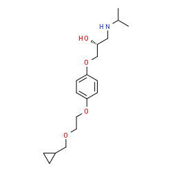 ChemSpider 2D Image | (2R)-1-{4-[2-(Cyclopropylmethoxy)ethoxy]phenoxy}-3-(isopropylamino)-2-propanol | C18H29NO4
