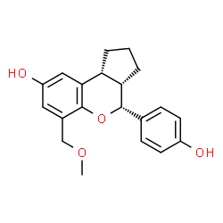 ChemSpider 2D Image | (3aS,4R,9bR)-4-(4-Hydroxyphenyl)-6-(methoxymethyl)-1,2,3,3a,4,9b-hexahydrocyclopenta[c]chromen-8-ol | C20H22O4