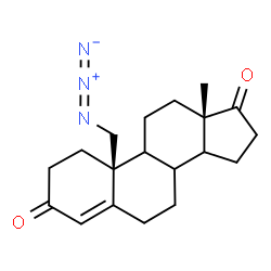 ChemSpider 2D Image | (8xi,9xi,14xi)-19-Azidoandrost-4-ene-3,17-dione | C19H25N3O2
