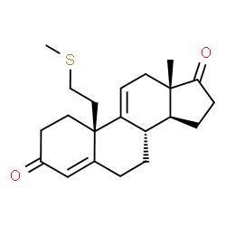 ChemSpider 2D Image | Estra-4,9(11)-diene-3,17-dione, 10-(2-(methylthio)ethyl)- | C21H28O2S