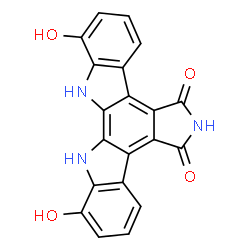 ChemSpider 2D Image | 1,11-Dihydroxy-12,13-dihydro-5H-indolo(2,3-a)pyrrolo(3,4-c)carbazole-5,7(6H)-dione | C20H11N3O4
