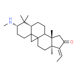 ChemSpider 2D Image | (3beta,5alpha,8xi,9xi,10xi,17E)-4,4,14-Trimethyl-3-(methylamino)-9,19-cyclopregn-17-en-16-one | C25H39NO