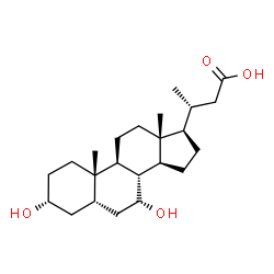 ChemSpider 2D Image | 24-Norcholan-23-oic acid, 3,7-dihydroxy-, (3alpha,5beta,7alpha)- | C23H38O4