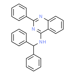 ChemSpider 2D Image | 4-((Diphenylmethyl)amino)-2-phenylquinazoline | C27H21N3