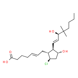 ChemSpider 2D Image | (5E,9beta,11alpha,13E,15R)-9-Chloro-11,15-dihydroxy-16,16-dimethylprosta-5,13-dien-1-oic acid | C22H37ClO4