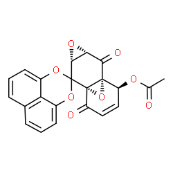 ChemSpider 2D Image | (1R,3R,5S,7R,8S)-6,11-Dioxospiro[4,12-dioxatetracyclo[5.4.1.0~1,7~.0~3,5~]dodec-9-ene-2,2'-naphtho[1,8-de][1,3]dioxin]-8-yl acetate | C22H14O8