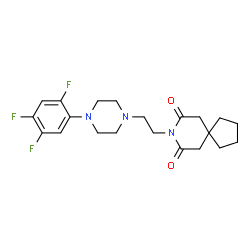 ChemSpider 2D Image | 8-(2-(4-(2,4,5-trifluorophenyl)piperazin-1-yl)ethyl)-8-azaspiro(4.5)decane-7,9-dione | C21H26F3N3O2