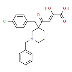ChemSpider 2D Image | (2Z)-4-[1-Benzyl-3-(4-chlorobenzyl)-3-piperidinyl]-2-hydroxy-4-oxo-2-butenoic acid | C23H24ClNO4