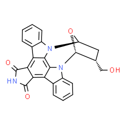 ChemSpider 2D Image | (5R,6R,8S)-6-(hydroxymethyl)-5,6,7,8-tetrahydro-13H-5,8-epoxy-4b,8a,14-triazadibenzo[b,h]cycloocta[1,2,3,4-jkl]cyclopenta[e]-as-indacene-13,15(14H)-dione | C25H17N3O4
