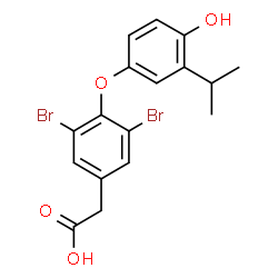 ChemSpider 2D Image | 3,5-dibromo-4-(4-hydroxy-3-isopropylphenoxy)phenylacetic acid | C17H16Br2O4
