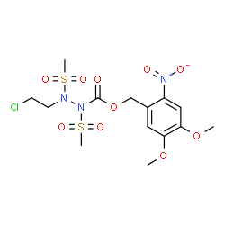 ChemSpider 2D Image | 4,5-Dimethoxy-2-nitrobenzyl 2-(2-chloroethyl)-1,2-bis(methylsulfonyl)hydrazinecarboxylate | C14H20ClN3O10S2