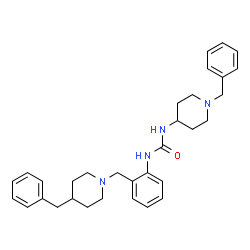 ChemSpider 2D Image | 1-(1-Benzyl-4-piperidinyl)-3-{2-[(4-benzyl-1-piperidinyl)methyl]phenyl}urea | C32H40N4O