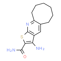 ChemSpider 2D Image | 3-Amino-5,6,7,8,9,10-hexahydrocycloocta[b]thieno[3,2-e]pyridine-2-carboxamide | C14H17N3OS