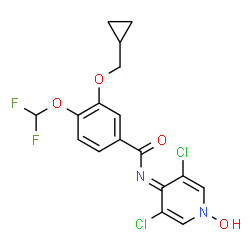 ChemSpider 2D Image | 3-(Cyclopropylmethoxy)-N-(3,5-dichloro-1-hydroxy-4(1H)-pyridinylidene)-4-(difluoromethoxy)benzamide | C17H14Cl2F2N2O4