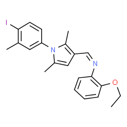 ChemSpider 2D Image | (Z)-N-(2-Ethoxyphenyl)-1-[1-(4-iodo-3-methylphenyl)-2,5-dimethyl-1H-pyrrol-3-yl]methanimine | C22H23IN2O
