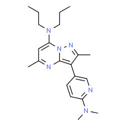 ChemSpider 2D Image | 3-[6-(Dimethylamino)-3-pyridinyl]-2,5-dimethyl-N,N-dipropylpyrazolo[1,5-a]pyrimidin-7-amine | C21H30N6