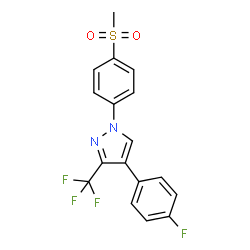 ChemSpider 2D Image | 4-(4-Fluorophenyl)-1-[4-(methylsulfonyl)phenyl]-3-(trifluoromethyl)-1H-pyrazole | C17H12F4N2O2S