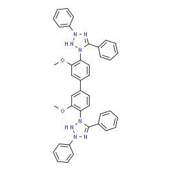 ChemSpider 2D Image | 1,1'-(3,3'-Dimethoxy-4,4'-biphenyldiyl)bis(3,5-diphenyl-2,3-dihydro-1H-tetrazole) | C40H34N8O2