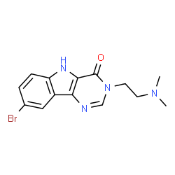 ChemSpider 2D Image | 8-Bromo-3-[2-(dimethylamino)ethyl]-3,5-dihydro-4H-pyrimido[5,4-b]indol-4-one | C14H15BrN4O