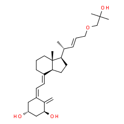 ChemSpider 2D Image | (1S,3R,5Z,7E,22E)-24-(2-Hydroxy-2-methylpropoxy)-9,10-secochola-5,7,10,22-tetraene-1,3-diol | C28H44O4