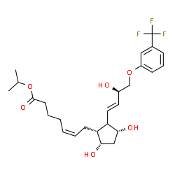 ChemSpider 2D Image | Isopropyl (5Z)-7-[(1R,3R,5S)-3,5-dihydroxy-2-{(1E,3R)-3-hydroxy-4-[3-(trifluoromethyl)phenoxy]-1-buten-1-yl}cyclopentyl]-5-heptenoate | C26H35F3O6