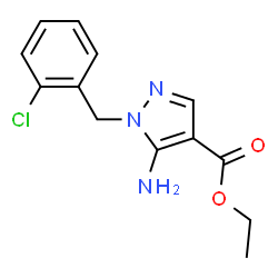 ChemSpider 2D Image | Ethyl 5-amino-1-(2-chlorobenzyl)-1H-pyrazole-4-carboxylate | C13H14ClN3O2